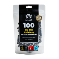 100 BIG SIZE (9mm) Cellulose Soft Aktivkohlefilter