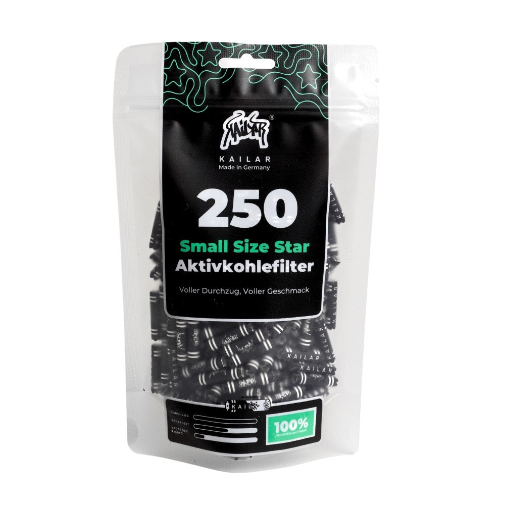 250 Small Size Star Papier Aktivkohlefilter