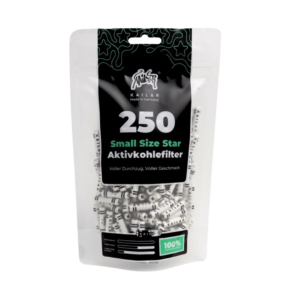 250 Small Size Star Papier Aktivkohlefilter