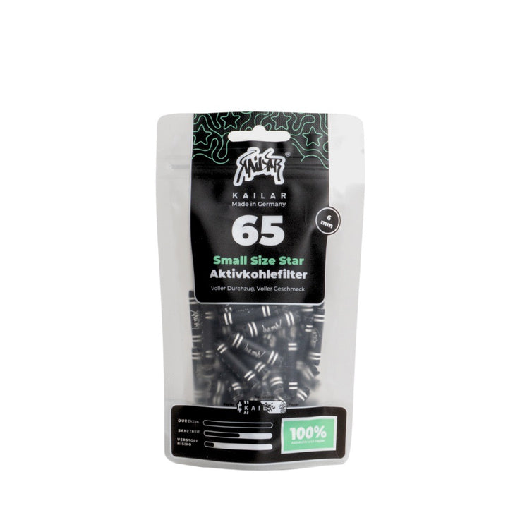 65er Doypack – Papier Aktivkohlefilter 6 mm