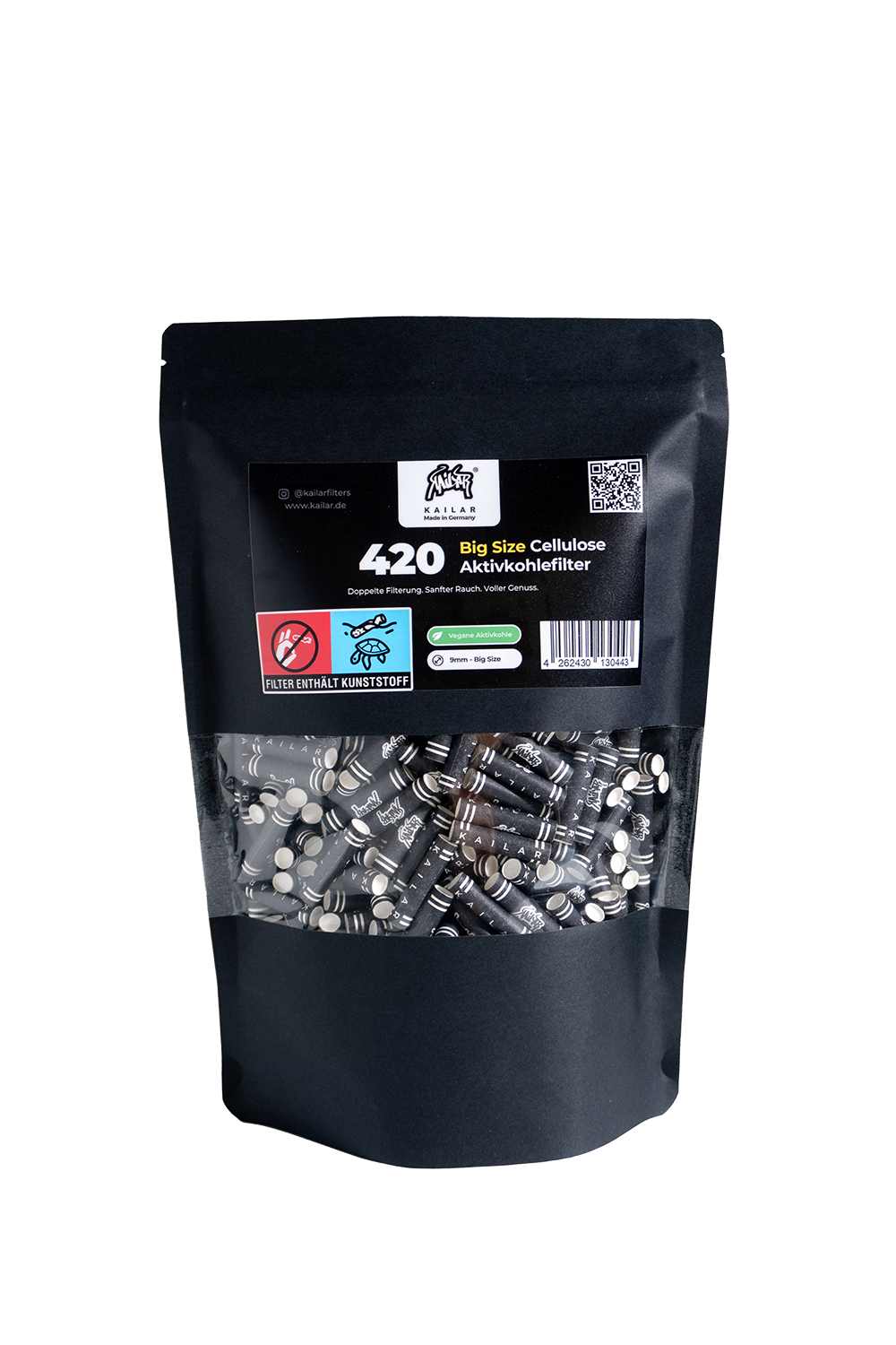 420 BIG SIZE (9mm) Cellulose Aktivkohlefilter