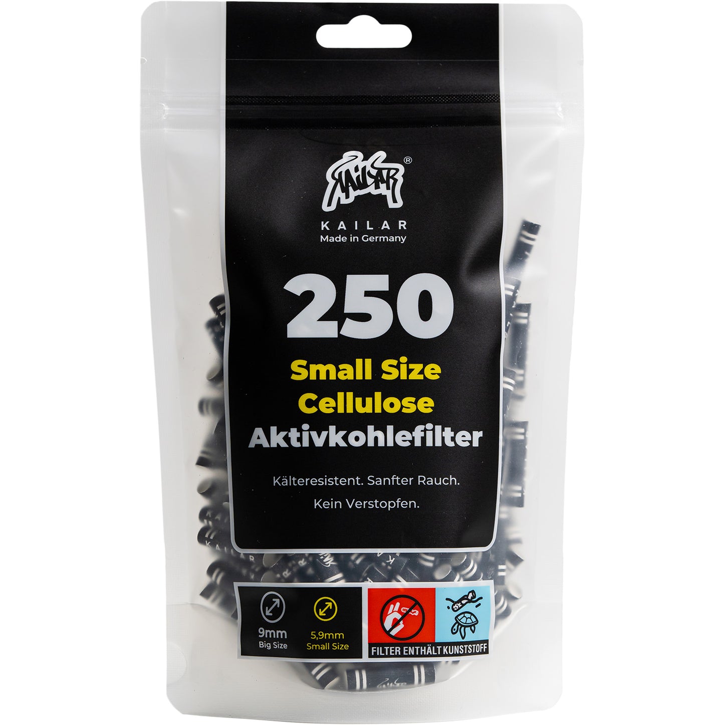 250 Cellulose Slim filtre à charbon actif