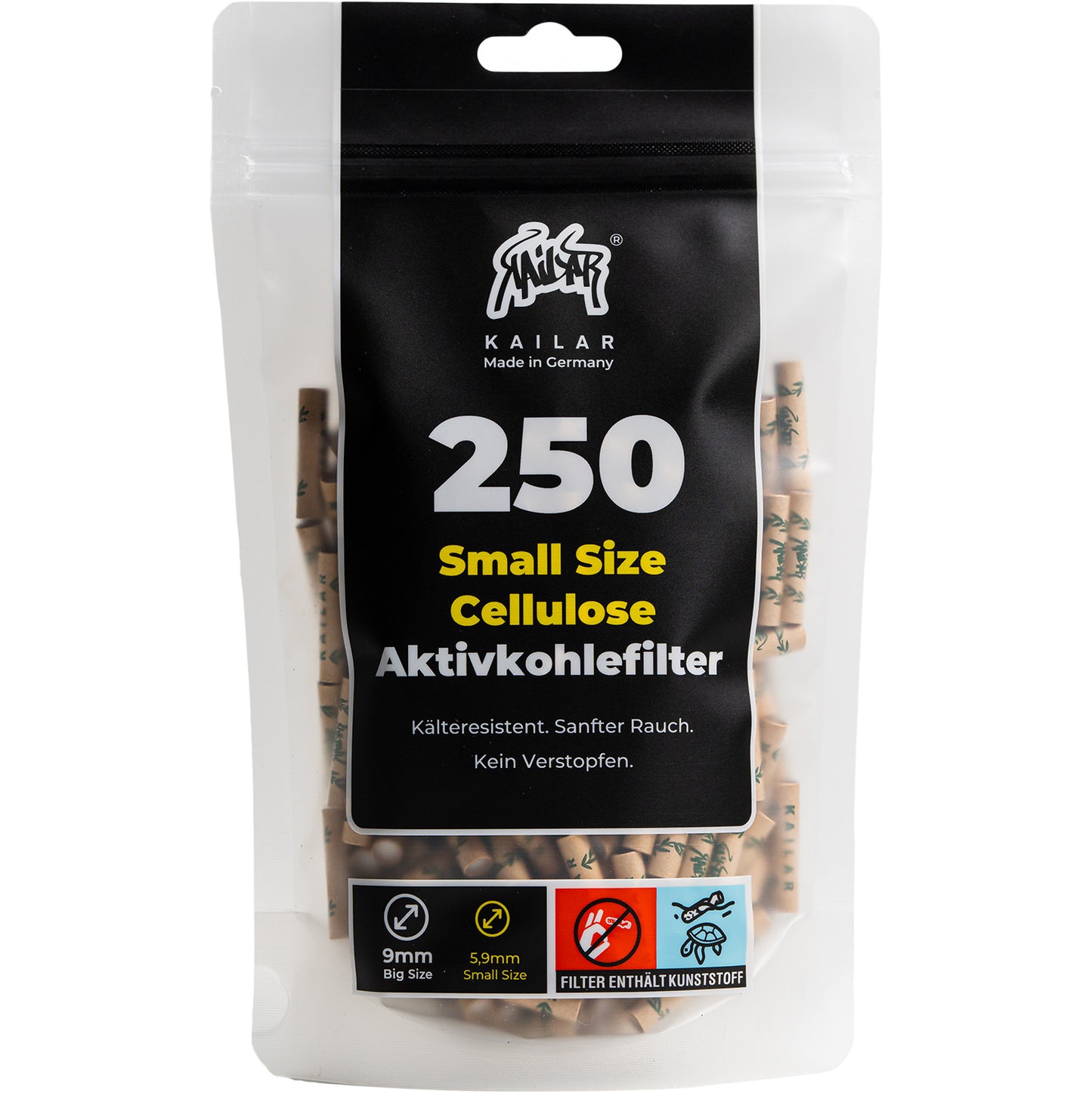 250 Cellulose Slim Aktivkohlefilter