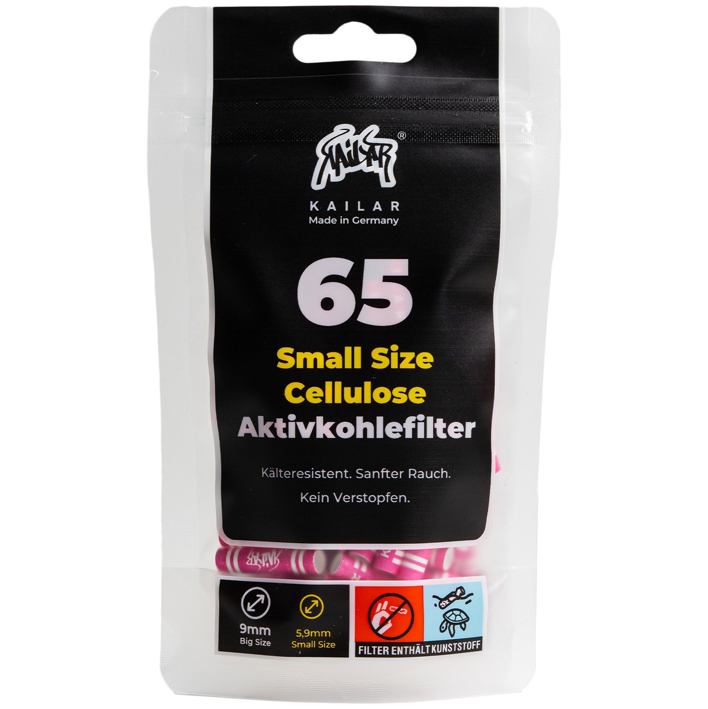 65 Cellulose Slim Aktivkohlefilter