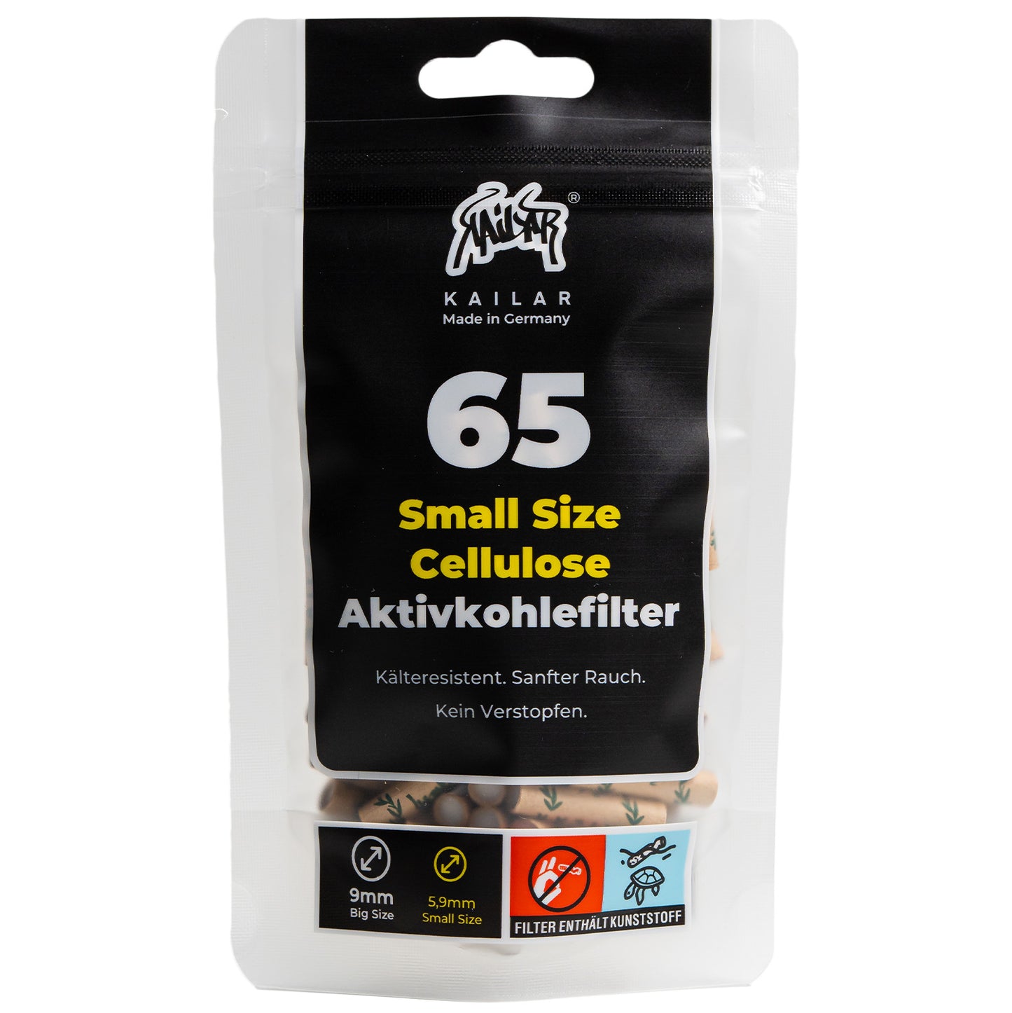 65 Cellulose Slim Aktivkohlefilter