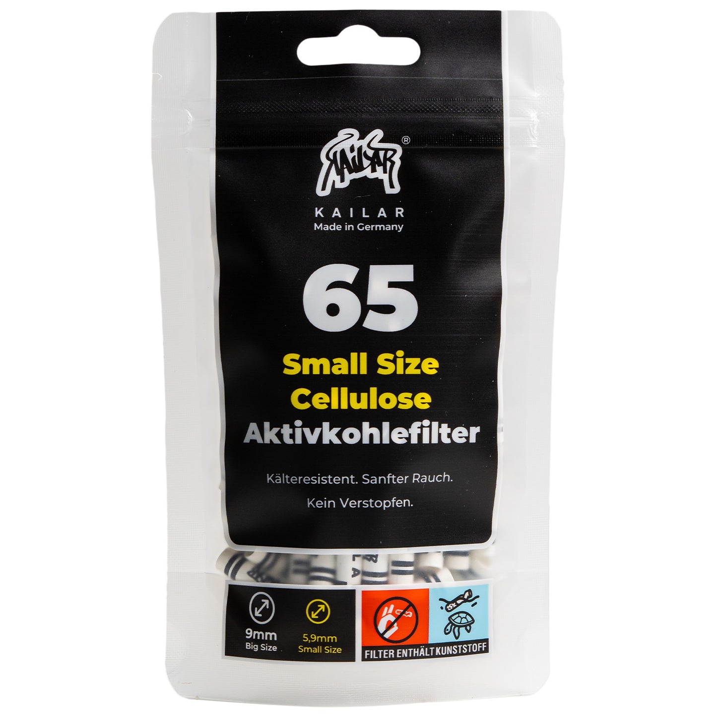 65 Cellulose Slim Aktivkohlefilter