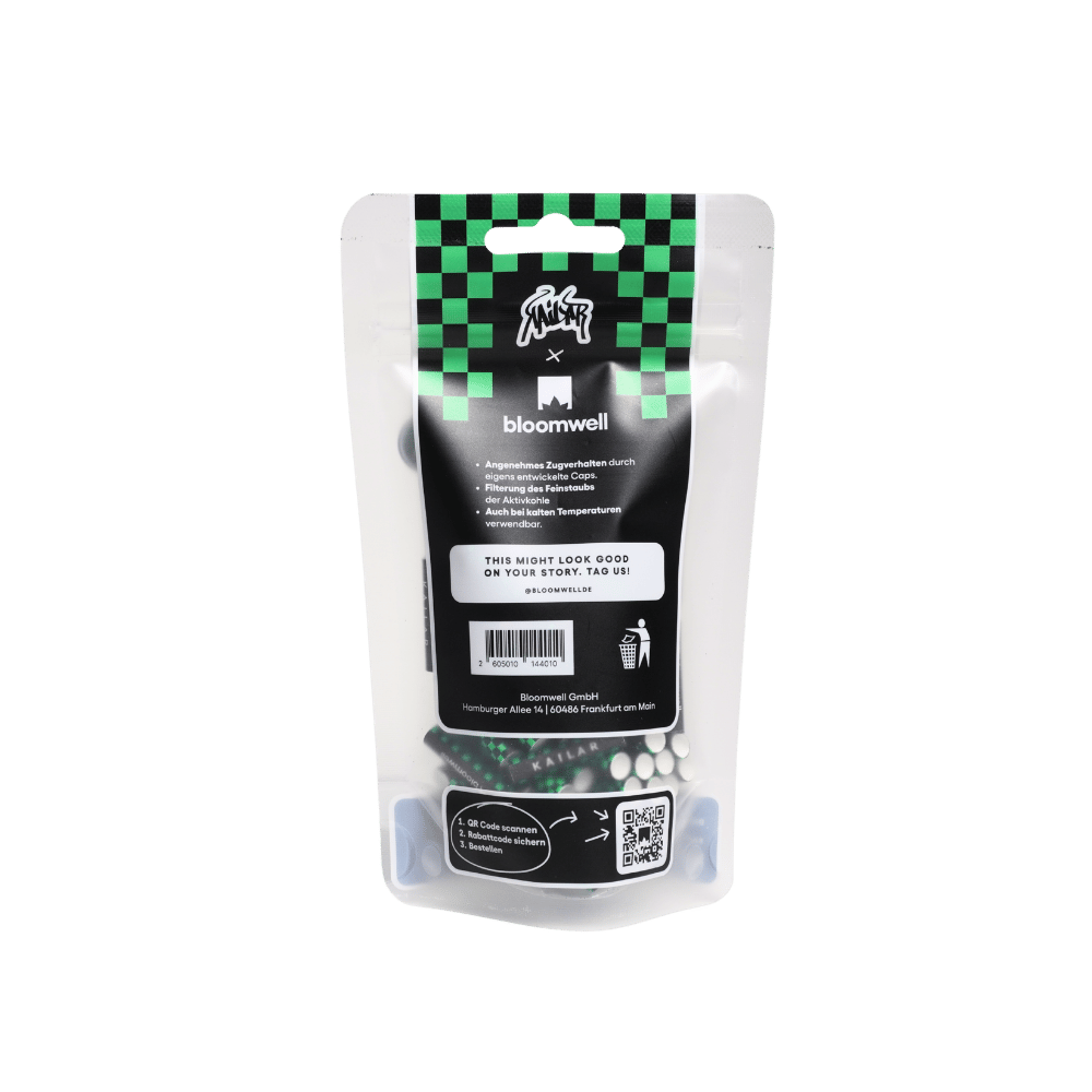 65 Cellulose Small Size Soft Aktivkohlefilter - Kailar x Bloomwell