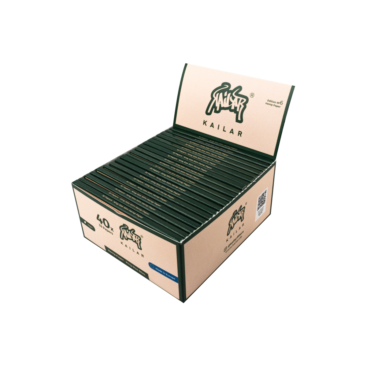 Kailar King Size Slim Longpapers – Alle Sorten – Hanfpapier Edition 6 / Box (40 Booklets)
